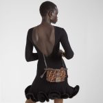 FENDI Mamma Baguette Small Dark brown FF jacquard velvet mini-bag - Image 4